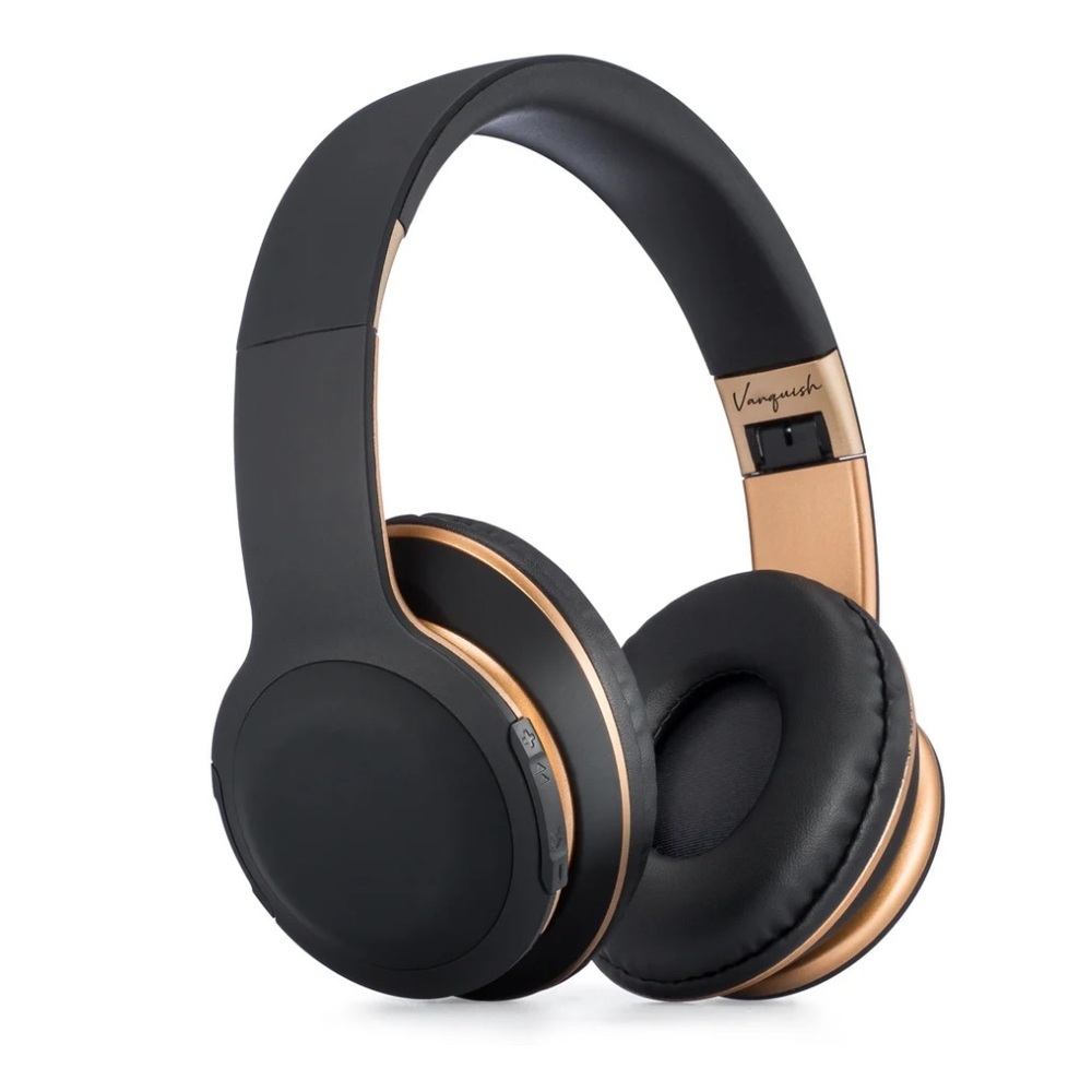ZENVO VANQUISH WIRELESS HEADPHONES BLACK & GOLD
